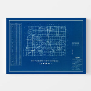 Vintage Map of Jay County, Indiana 1936