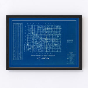 Vintage Map of Jay County, Indiana 1936