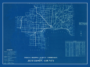 Vintage Map of Jefferson County, Indiana 1936
