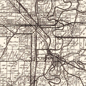 Vintage Map of Jennings County, Indiana 1935