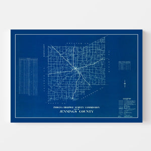 Vintage Map of Jennings County, Indiana 1936