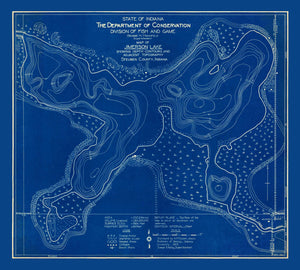 Vintage Jimerson Lake, IN Map 1923