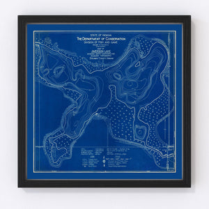 Vintage Jimerson Lake, IN Map 1923