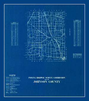 Vintage Map of Johnson County, Indiana 1936