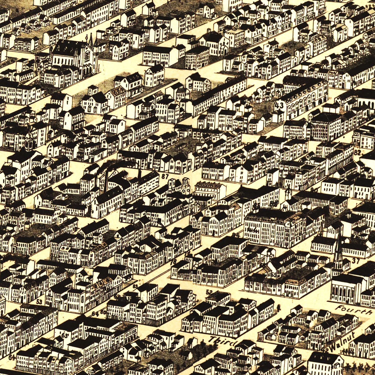 Vintage Map of Wilmington, Delaware 1874