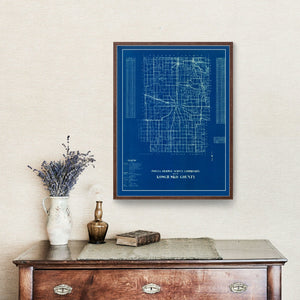 Vintage Map of Kosciusko County, Indiana 1936