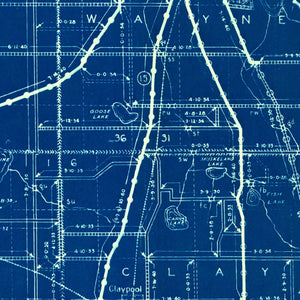 Vintage Map of Kosciusko County, Indiana 1936
