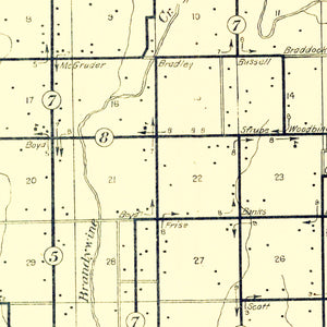 Vintage Map of Hancock County, Indiana 1911