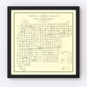 Vintage Map of Hancock County, Indiana 1911