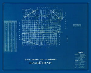 Vintage Map of Hancock County, Indiana 1936