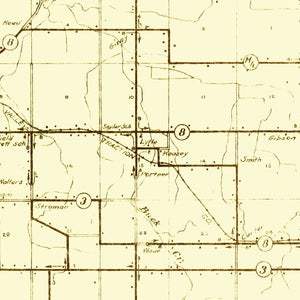Vintage Map of LaGrange County, Indiana 1909
