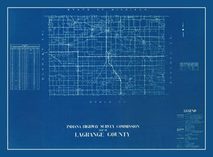 Vintage Map of LaGrange County, Indiana 1936