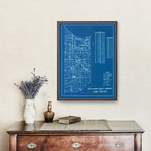 Vintage Map of Lake County, Indiana 1936