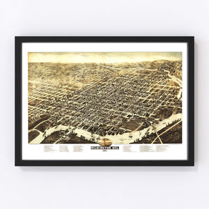 Vintage Map of Wilmington, Delaware 1874
