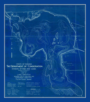 Vintage Lake Manitou, IN Map 1924