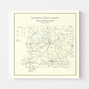 Vintage Map of Lawrence County, Indiana 1909