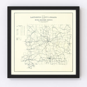 Vintage Map of Lawrence County, Indiana 1909