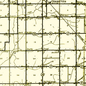 Vintage Map of Madison County, Indiana 1910
