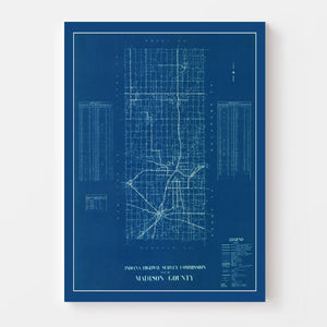 Vintage Map of Madison County, Indiana 1936