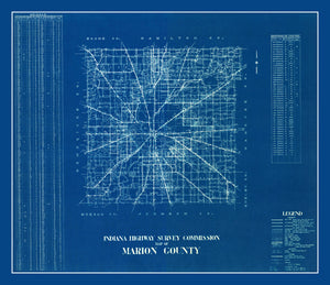 Vintage Map of Marion County, Indiana 1936