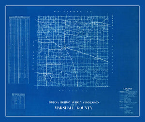 Vintage Map of Marshall County, Indiana 1936
