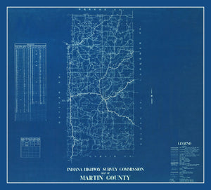 Vintage Map of Martin County, Indiana 1936