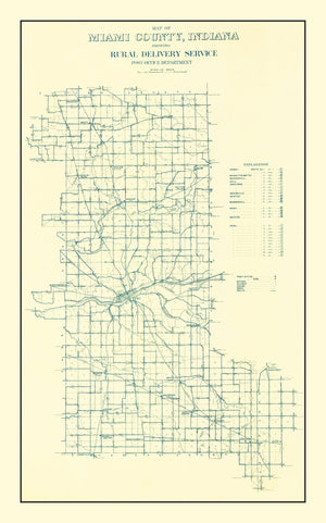 Vintage Map of Miami County, Indiana 1911