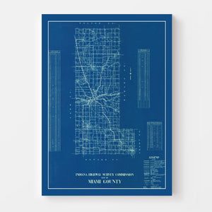 Vintage Map of Miami County, Indiana 1936