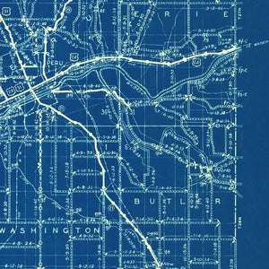 Vintage Map of Miami County, Indiana 1936
