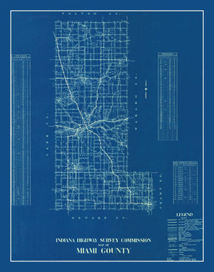 Vintage Map of Miami County, Indiana 1936