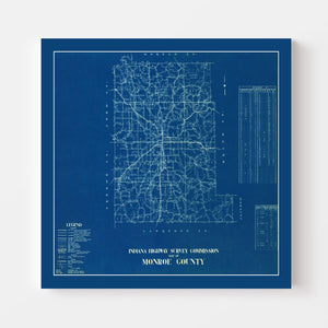 Vintage Map of Monroe County, Indiana 1936