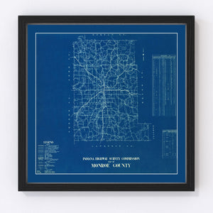 Vintage Map of Monroe County, Indiana 1936