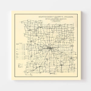 Vintage Map of Montgomery County, Indiana 1912