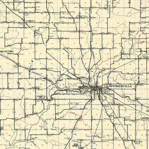 Vintage Map of Montgomery County, Indiana 1912