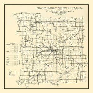 Vintage Map of Montgomery County, Indiana 1912