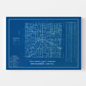 Vintage Map of Montgomery County, Indiana 1936