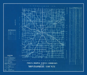 Vintage Map of Montgomery County, Indiana 1936