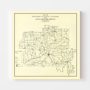 Vintage Map of Morgan County, Indiana 1911