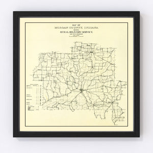 Vintage Map of Morgan County, Indiana 1911