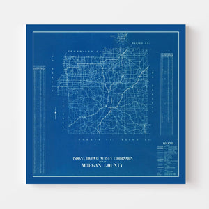 Vintage Map of Morgan County, Indiana 1936