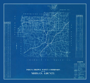 Vintage Map of Morgan County, Indiana 1936