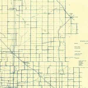 Vintage Map of Newton County, Indiana 1909