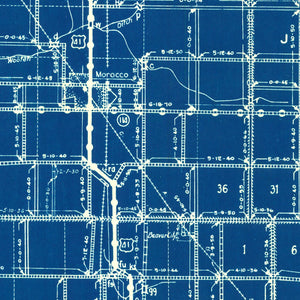 Vintage Map of Newton County, Indiana 1936