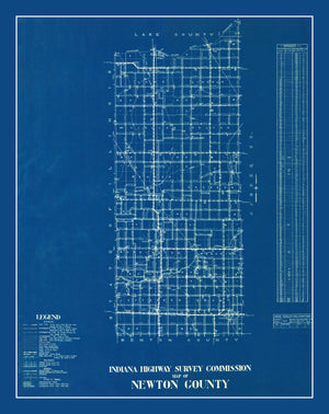 Vintage Map of Newton County, Indiana 1936