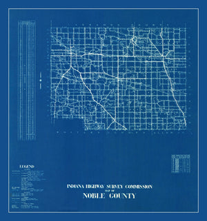 Vintage Map of Noble County, Indiana 1936