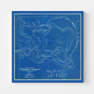 Vintage Oliver Lake, IN Map 1925