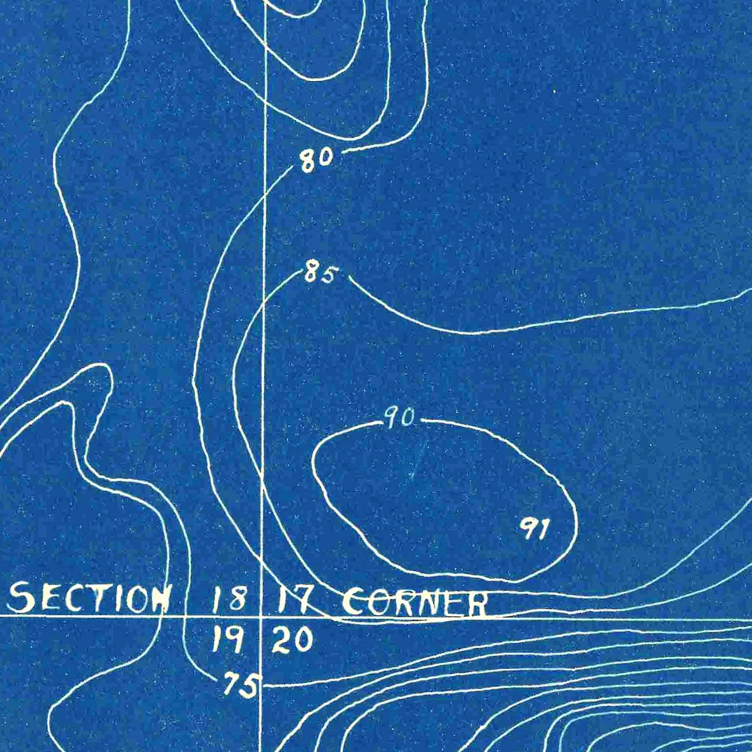 Vintage Oliver Lake, IN Map 1925