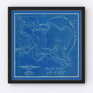 Vintage Oliver Lake, IN Map 1925