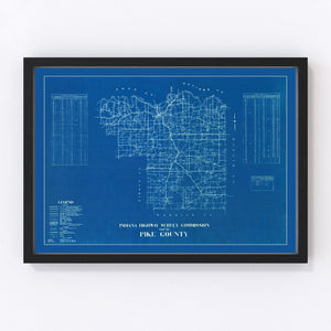 Vintage Map of Pike County, Indiana 1936