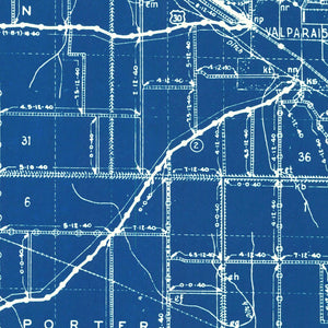 Vintage Map of Porter County, Indiana 1936